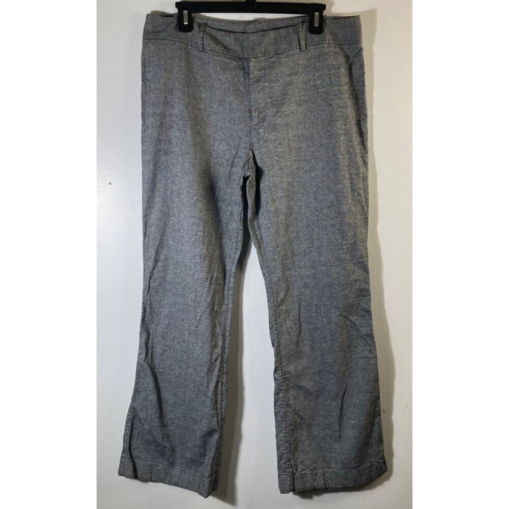 Womens Worthington Linen Blend Flare Pants Marled Gray 14 Modern Fit‎